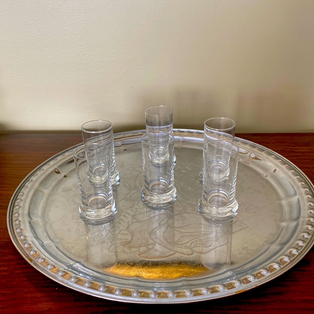 Set of 6 crystal shot glasses